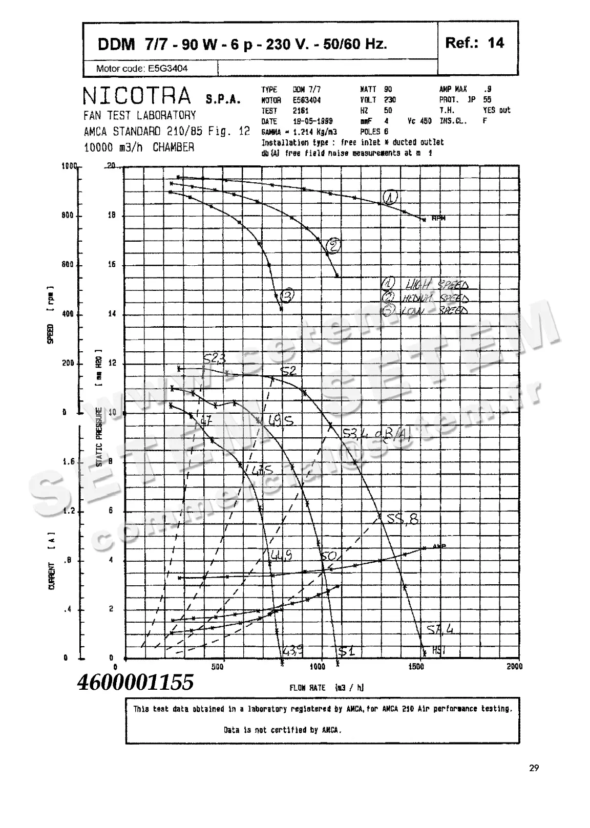 4624501155-VENTILATEUR NICOTRA DDM7/7 90W 6P M230V 3V E5G3404 *6M027G*