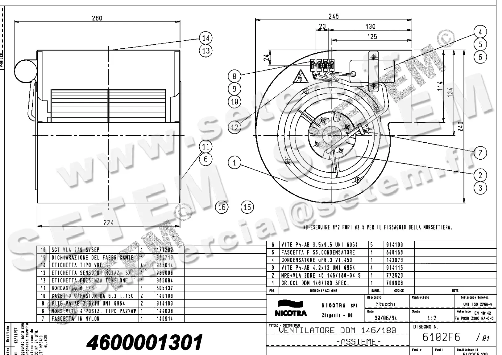 4624501301-VENTILATEUR NICOTRA DDM146/180SAE 235W 2P M230V 1V 772520 *6102F6*