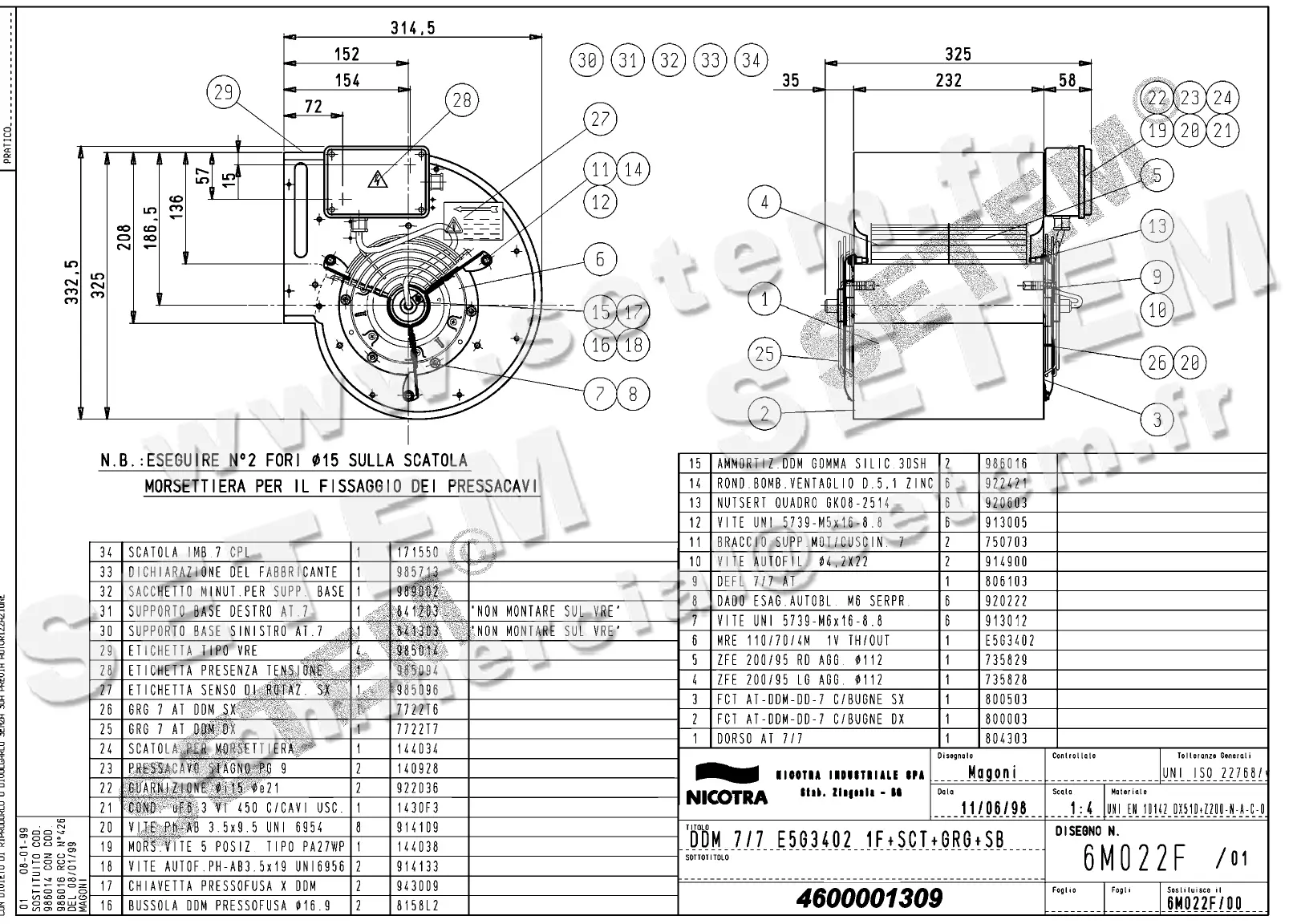 4624501309-VENTILATEUR NICOTRA DDM7/7 184W 4P M230V 1V E5G3402 +PI+BB+GRA *6M022F* 2