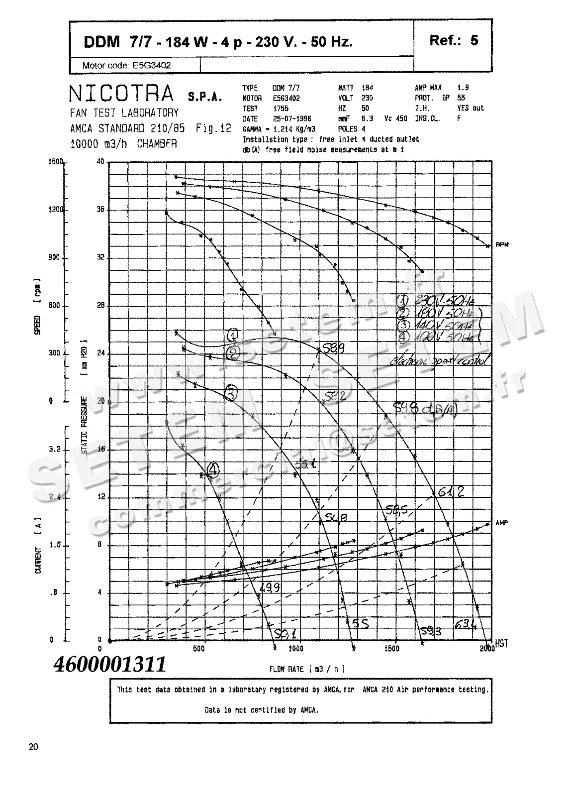4624501311-VENTILATEUR NICOTRA DDM7/7 184W 4P M230V 1V E5G3402 +BR+BB *6M021T*