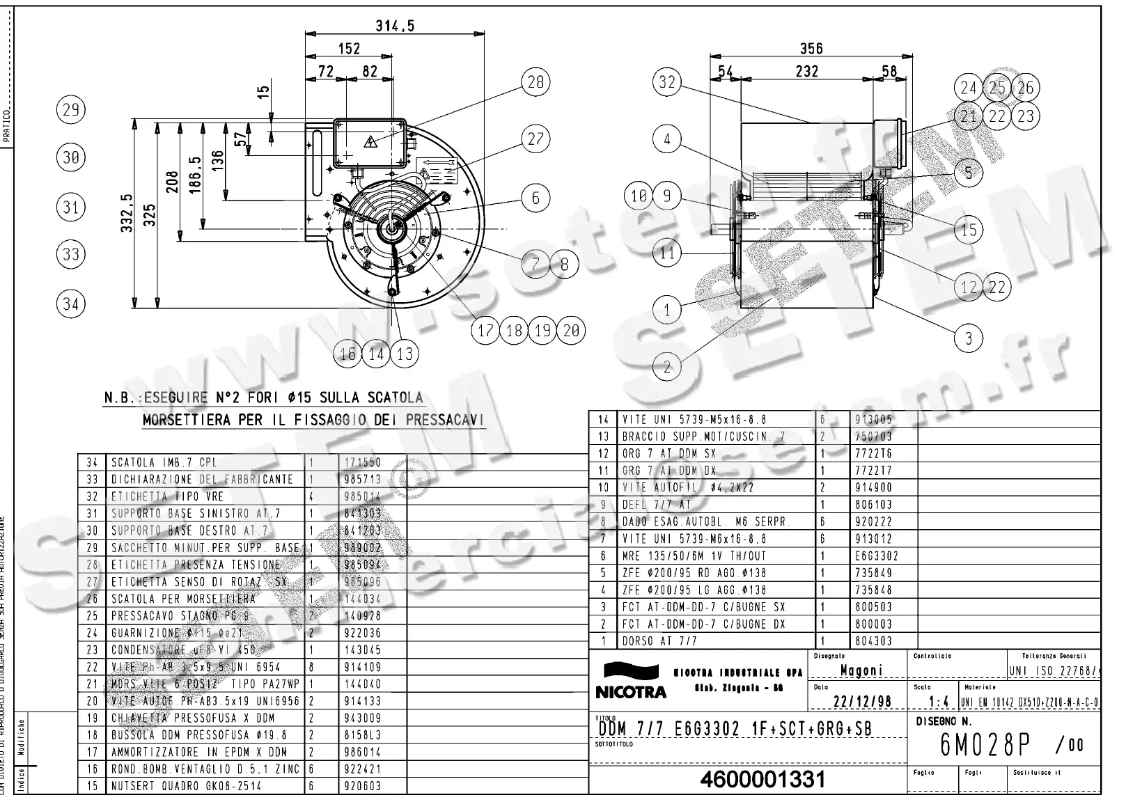 4624501331-VENTILATEUR NICOTRA DDM7/7 147W 6P M230V 1V E6G3302 +PI+BB+GRA *6M028P*