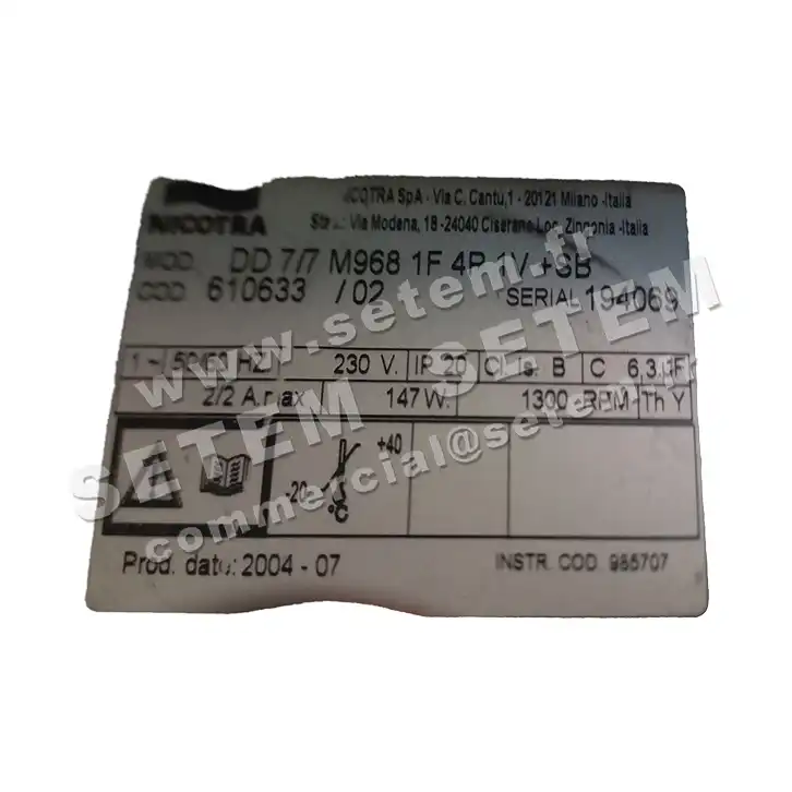 4624502007-VENTILATEUR NICOTRA DD7/7 147W 4P M230V 1V M968 +PI *610633*