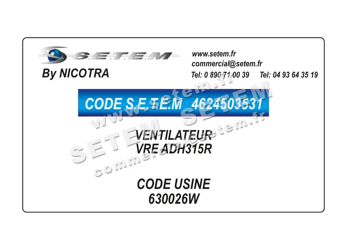4624503531-VENTILATEUR NICOTRA VRE ADH315R *630026W*
