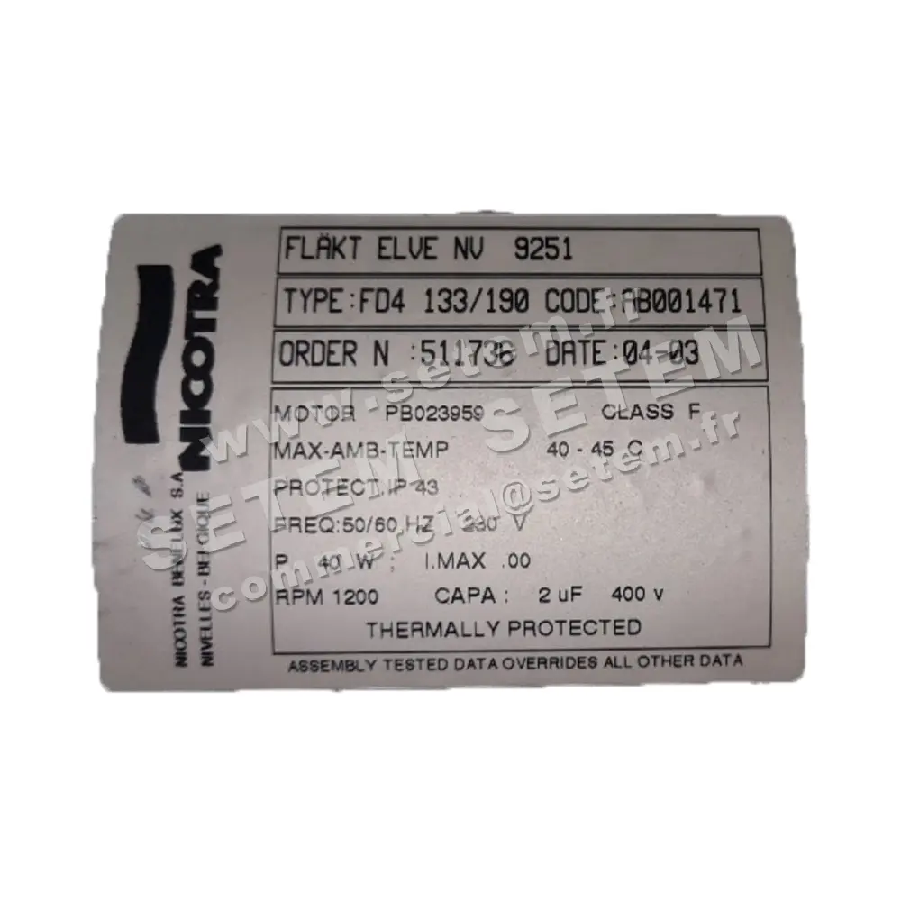 4624505471-GMV NICOTRA DPA133/190NB PB023959 *AB001471* 2