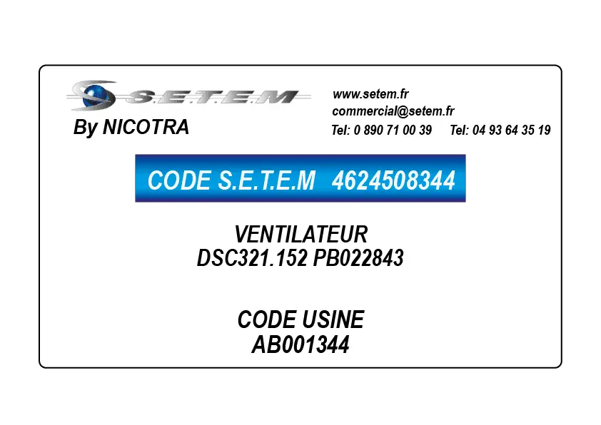 4624508344-VENTILATEUR NICOTRA DSC321.152 PB022843 *AB001344*