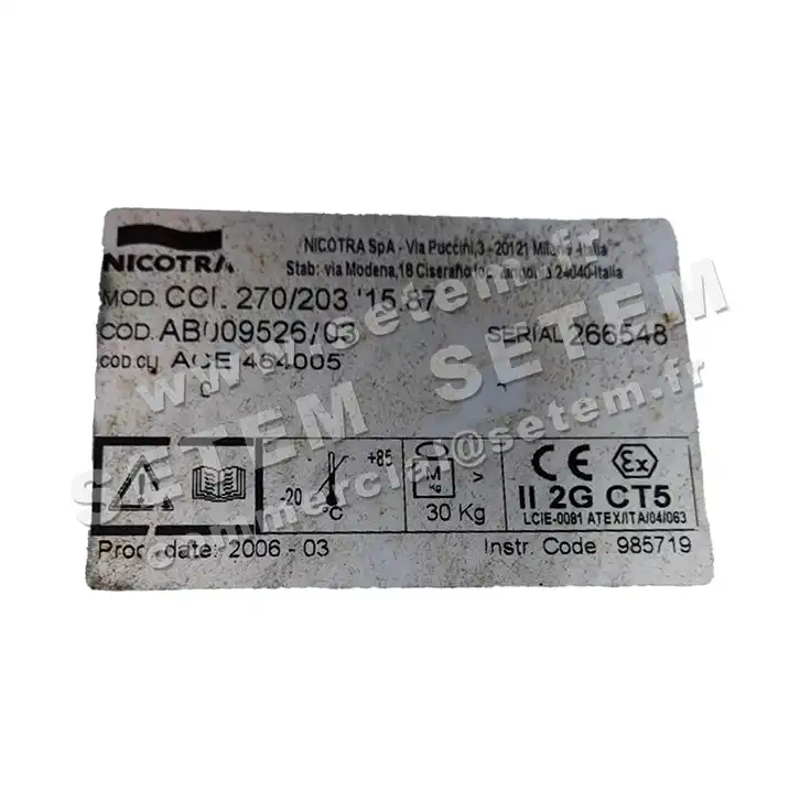 4624509045-ENSEMBLE VOLUTE/TURBINE NICOTRA CCL270/203 15.87 *AB009526/03*