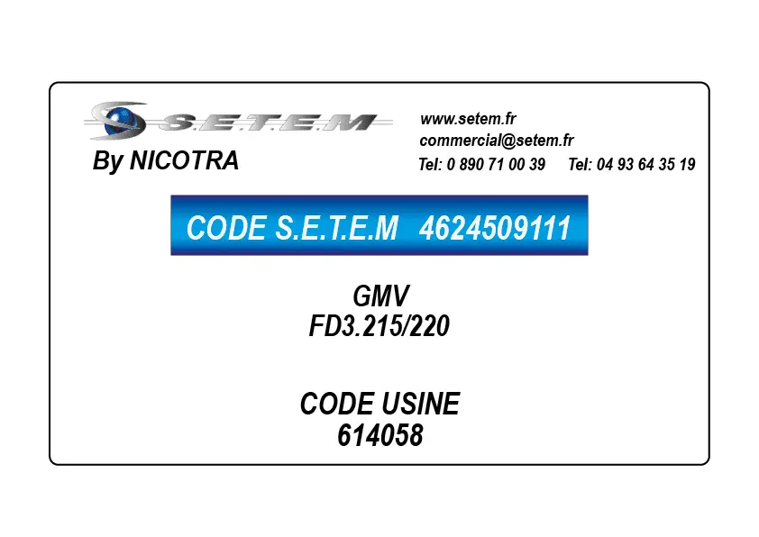 4624509111-GMV NICOTRA FD3.215/220 *614058*