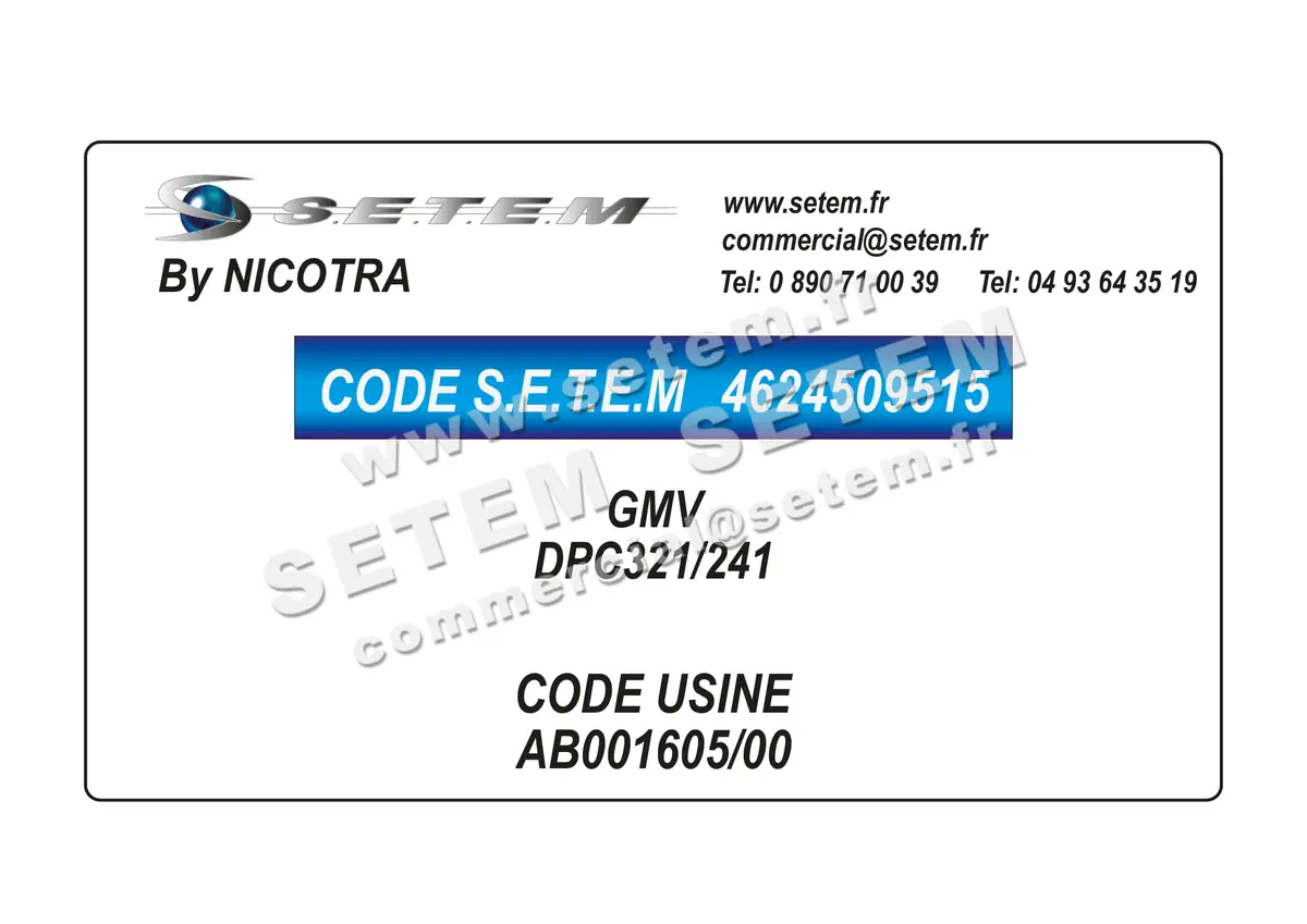 4624509515-GMV NICOTRA DPC321/241 *AB001605/00*
