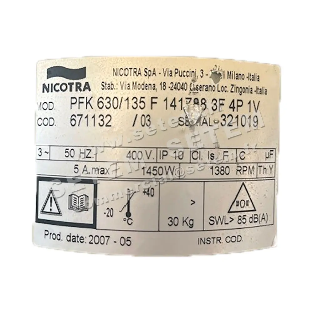 4624509860-MOTOTURBINE NICOTRA PFK630/135F 1450W 4P T400V 1V 141788 *671132* 2
