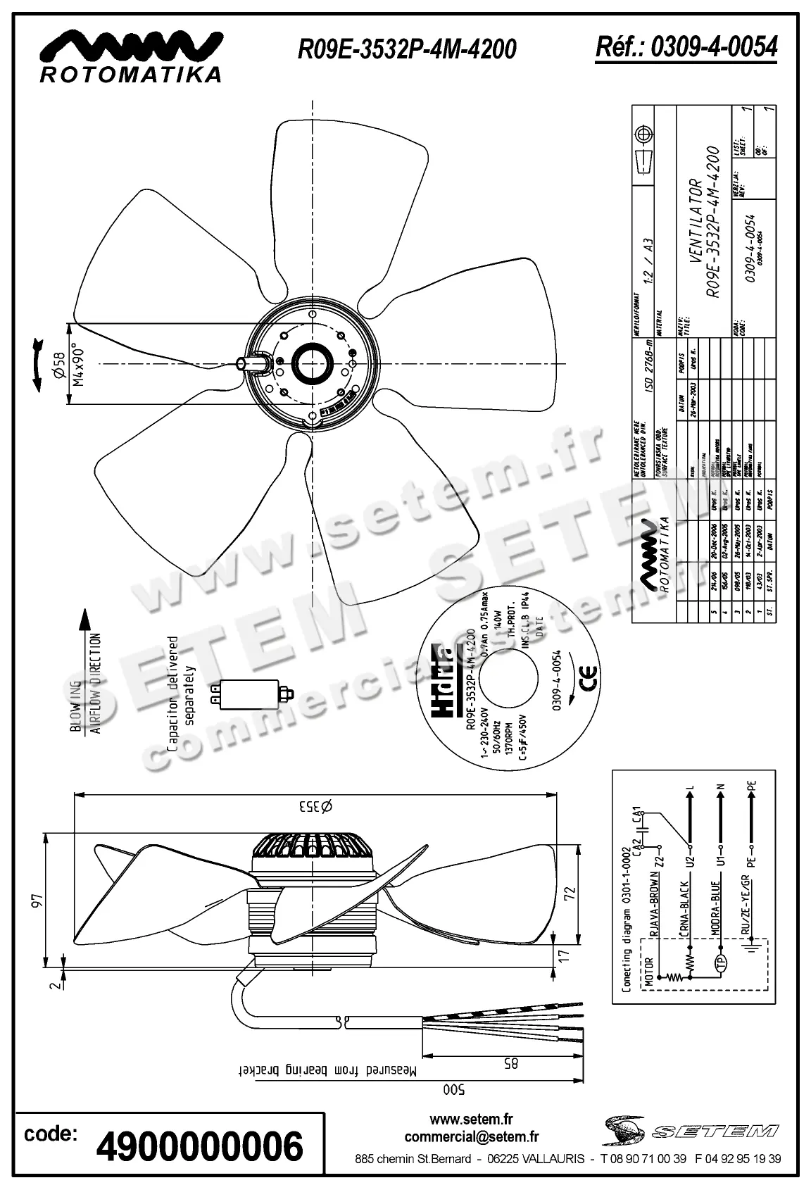 4900000006-MOTOHELICE HF R09E.3532P.4M.4200 *0309.4.0054* 2