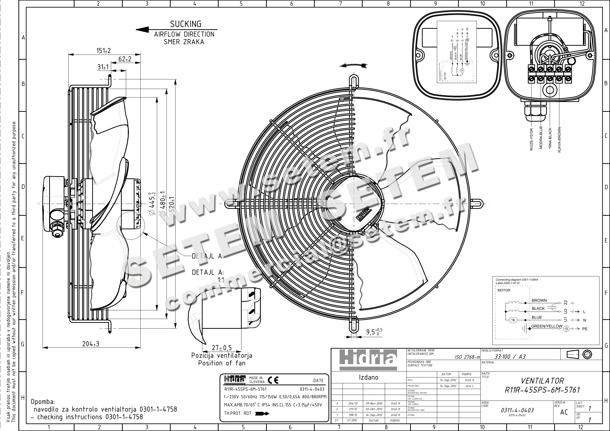 4900000023-VENTILATEUR HF R11R.45SPS.6M.5761 *0311.4.0403* 8