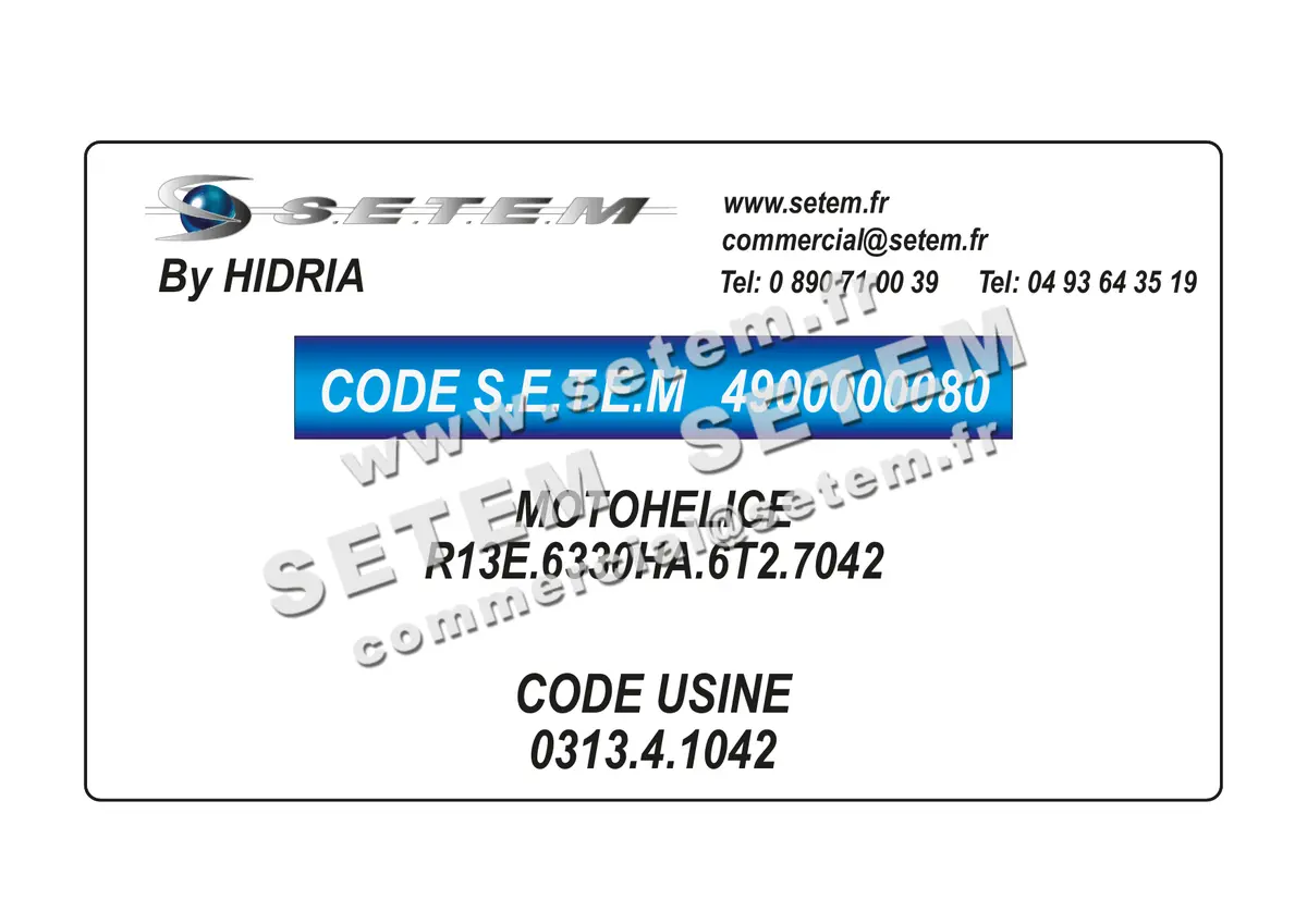 4900000080-MOTOHELICE HF R13E.6330HA.6T2.7042 *0313.4.1042*