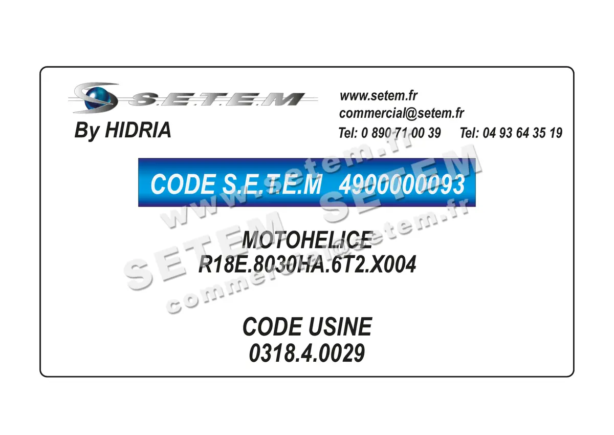 4900000093-MOTOHELICE HF R18E.8030HA.6T2.X004 *0318.4.0029*