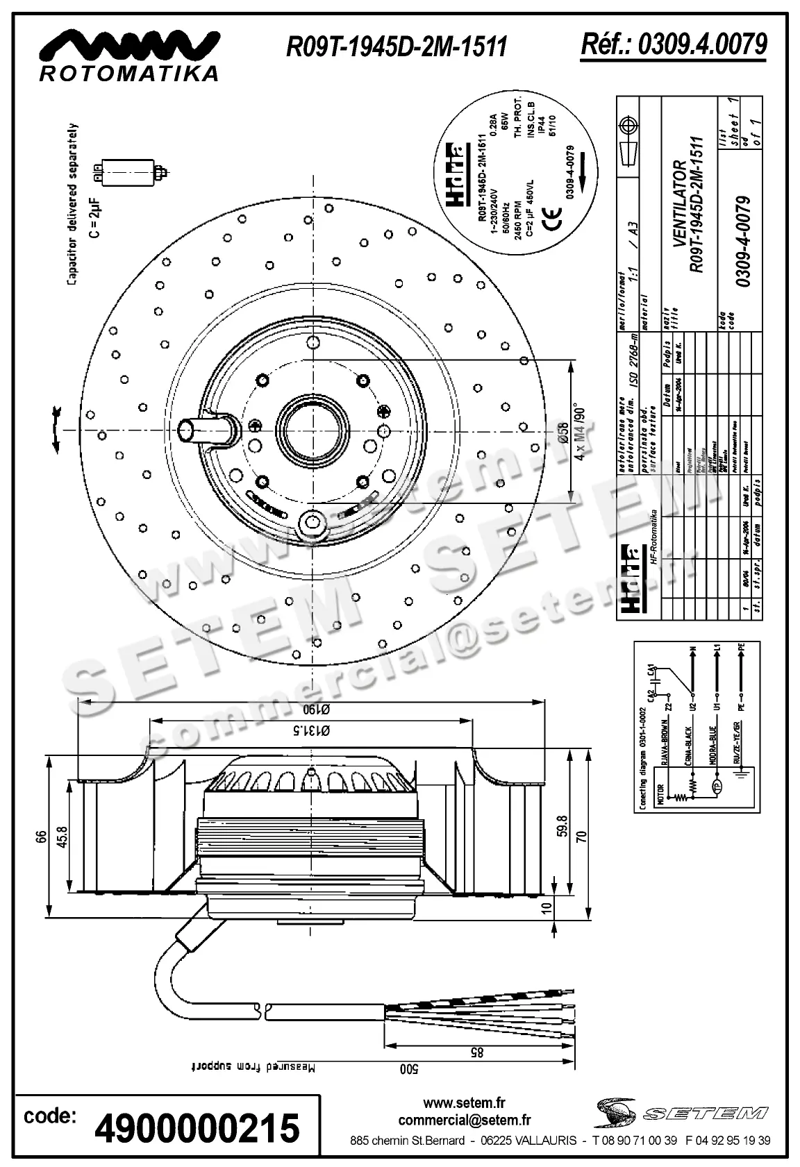 4900000215-MOTOTURBINE HF R09T.1945D.2M.1511 *0309.4.0079* 2