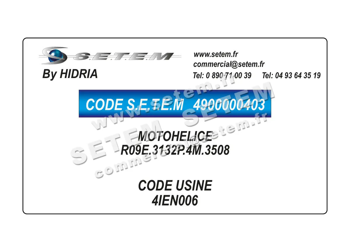 4900000403-MOTOHELICE HF R09E.3132P.4M.3508 *4IEN006*