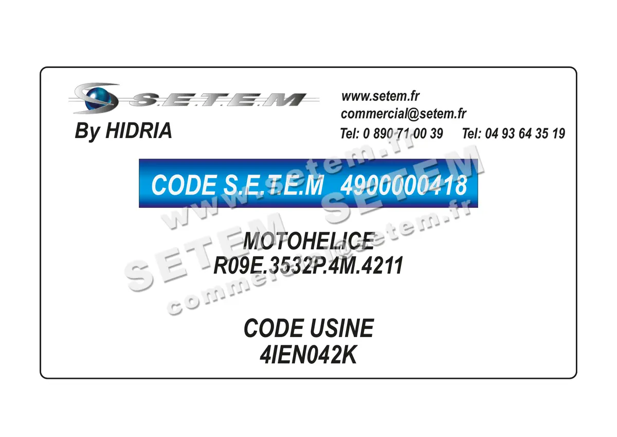 4900000418-MOTOHELICE HF R09E.3532P.4M.4211 *4IEN042K*