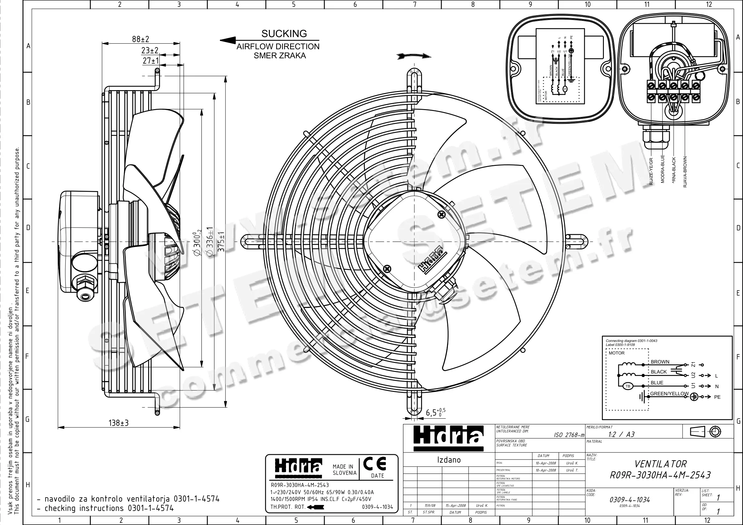 4900001034-VENTILATEUR HF R09R.3030HA.4M.2543 *0309-4-1034*