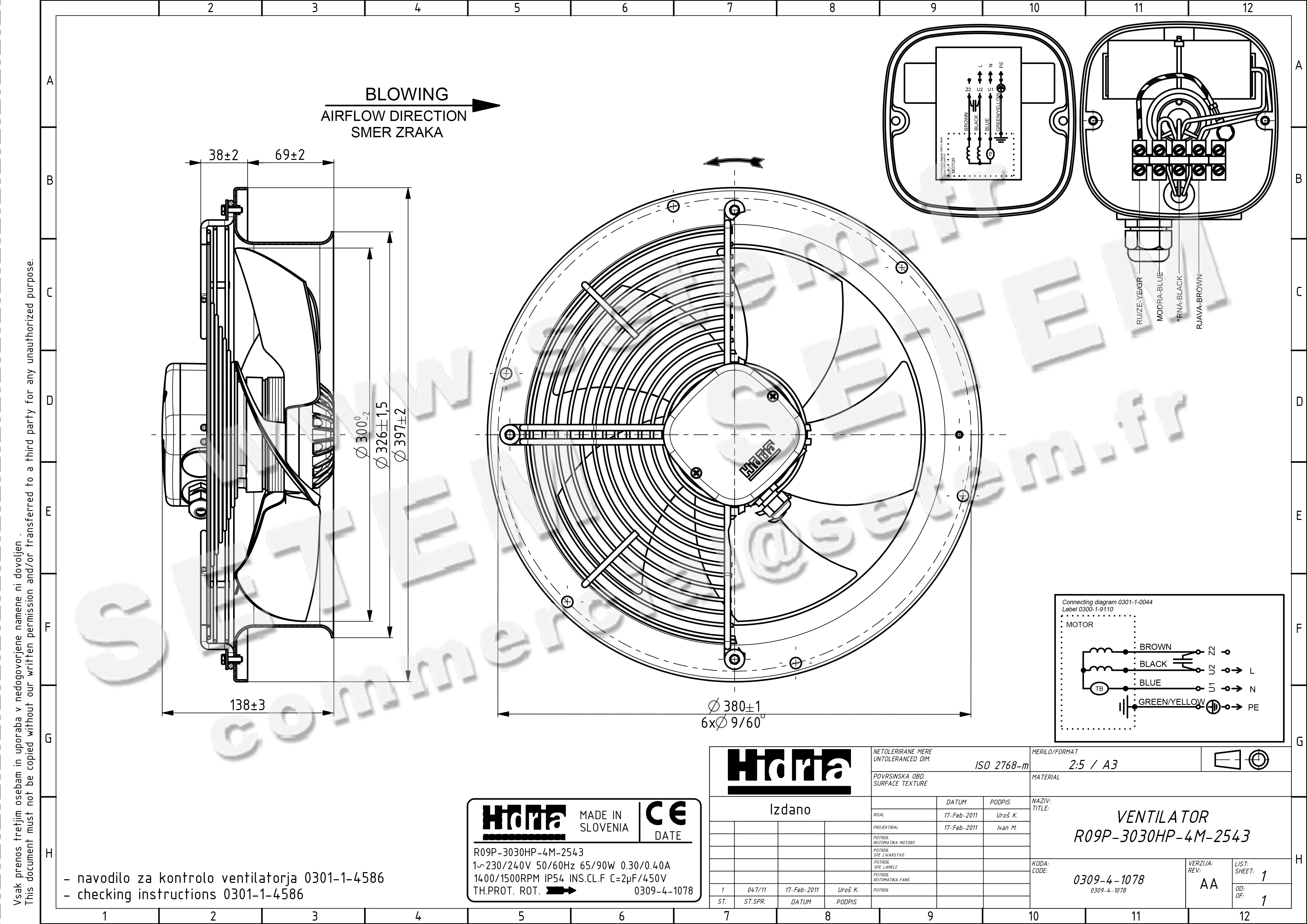 4900001078-VENTILATEUR HF R09P.3030HP.4M.2543 *0309.4.1078*