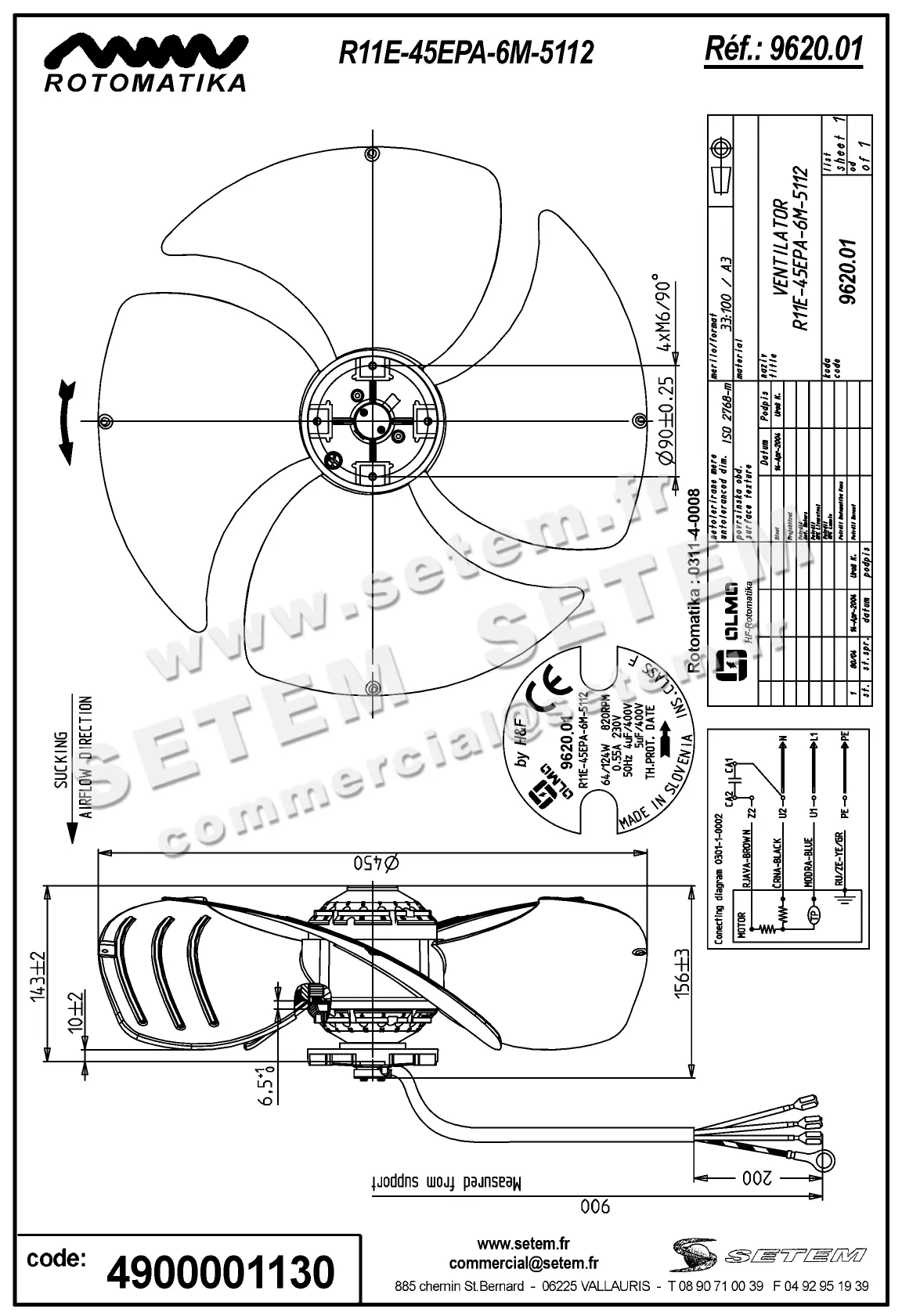4900001130-MOTOHELICE HF R11E.45EPA.6M.5112 *962001* 2