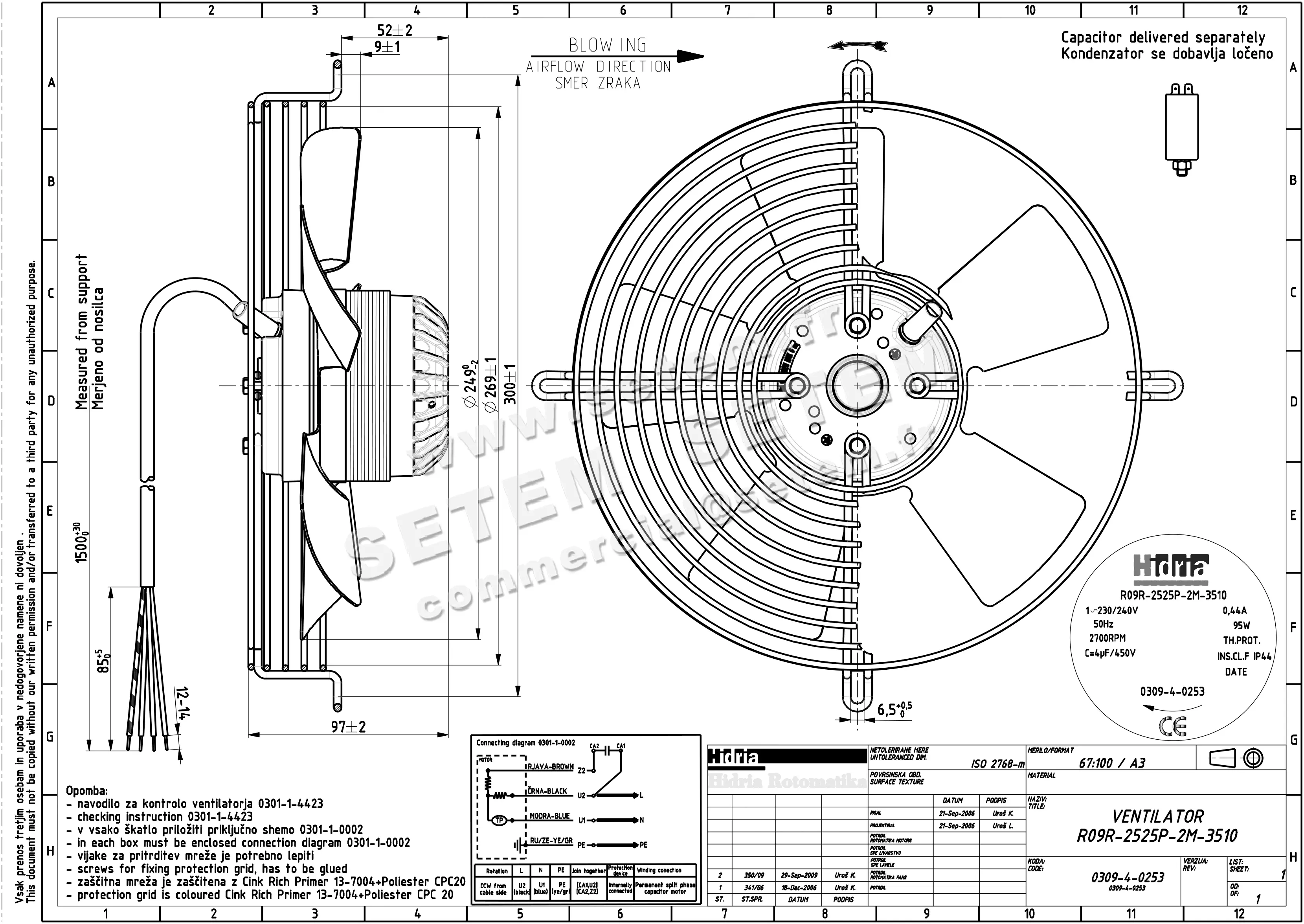4900002833-VENTILATEUR HF R09R.2525P.2M.3510 *0309.4.0253*