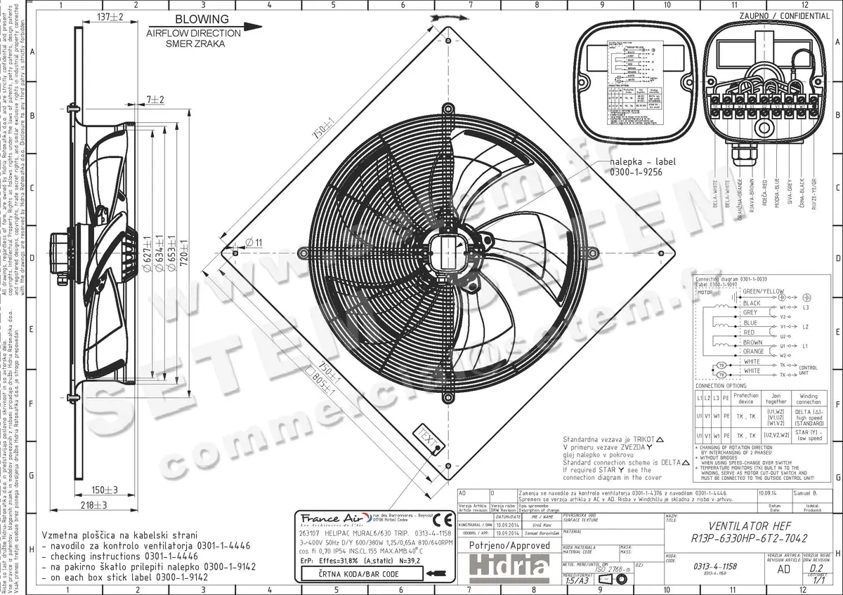 4900003263-VENTILATEUR HF R13P-6330HP-6T2-7042 *0313-4-1158*