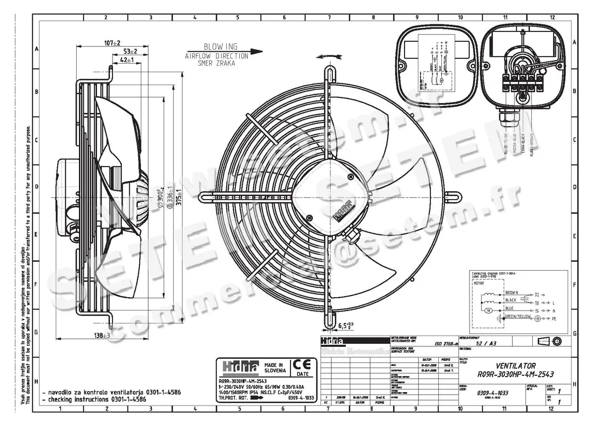 4900005235-VENTILATEUR HF R09R-3030HP-4M-2543 *0309-4-1033*