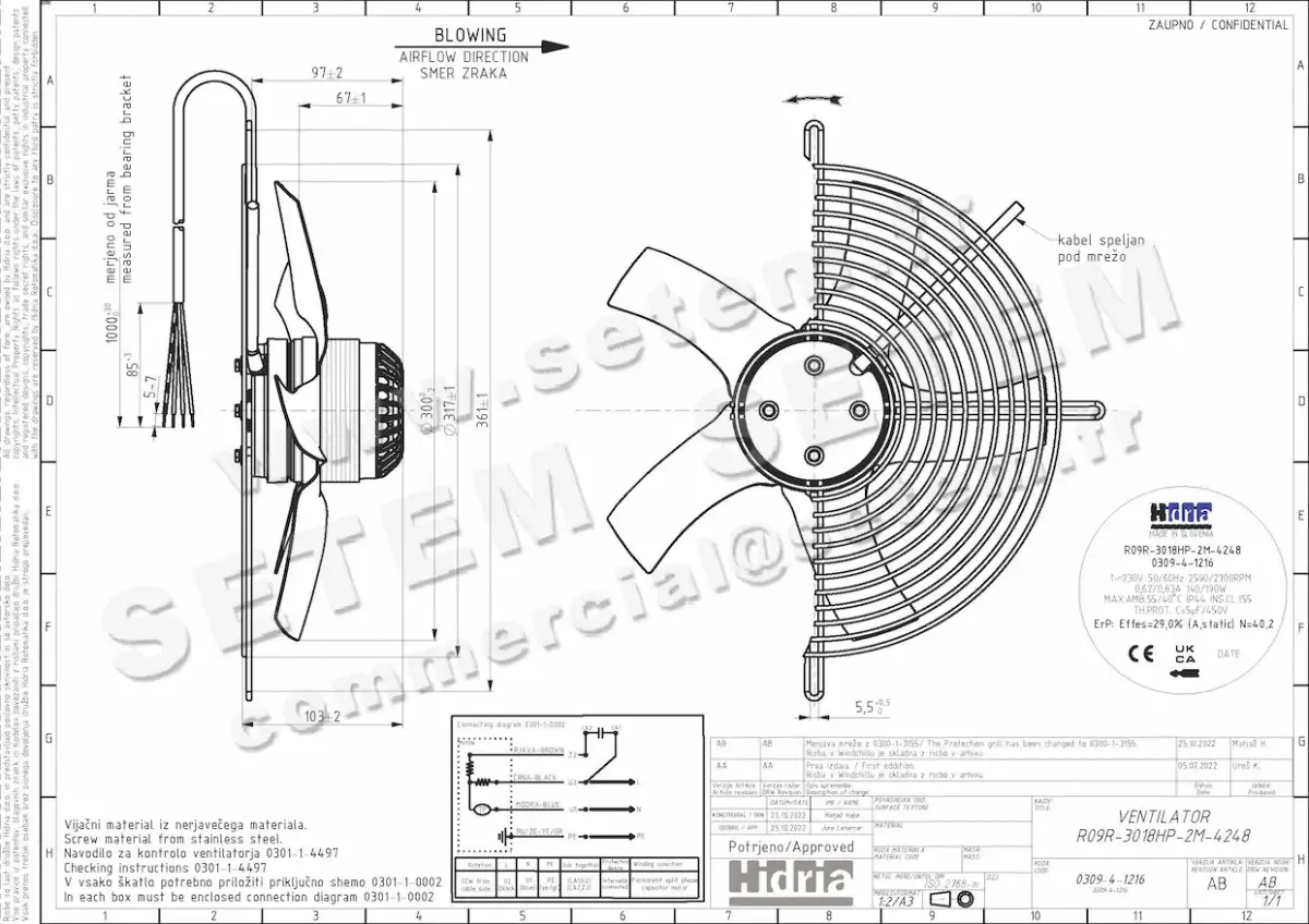 4900005544-VENTILATEUR HF R09R-3018HP-2M-4248 *0309-4-1216*