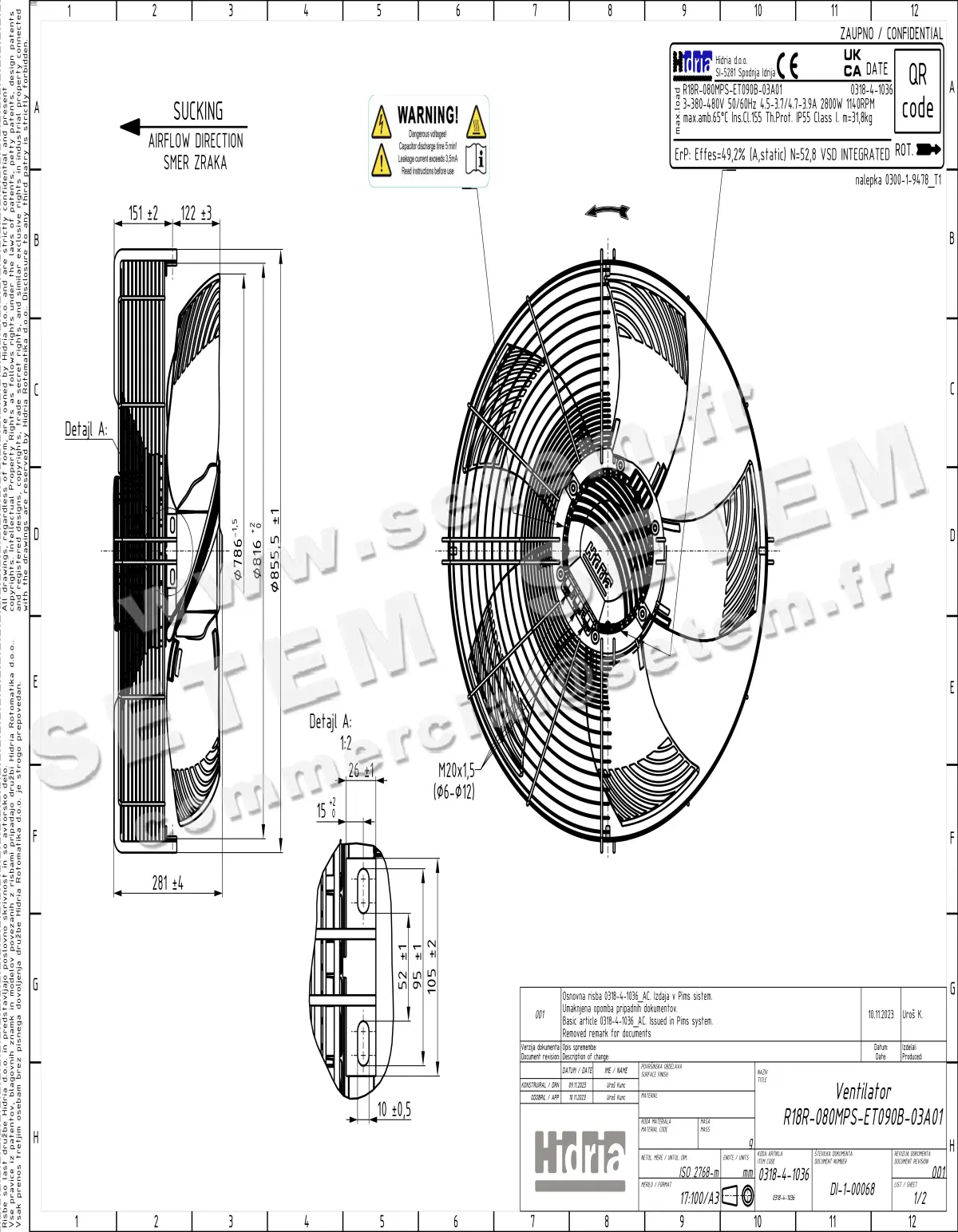 VENTILATEUR R18R-080MPS-ET120B-01A05 *0318-4-1046*