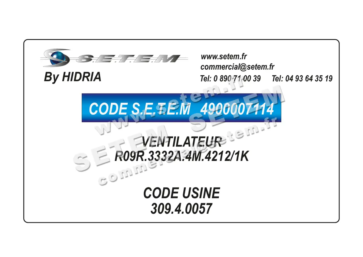 4900007114-VENTILATEUR HF R09R.3332A.4M.4212/1K *309.4.0057* 4