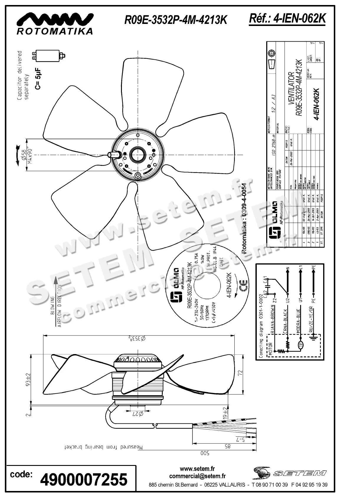4900007255-MOTOHELICE HF R09E.3532P.4M.4213/K *4IEN062K* 2