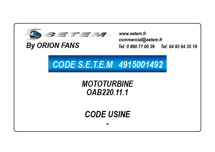 4915001492-MOTOTURBINE ORION OAB220.11.1