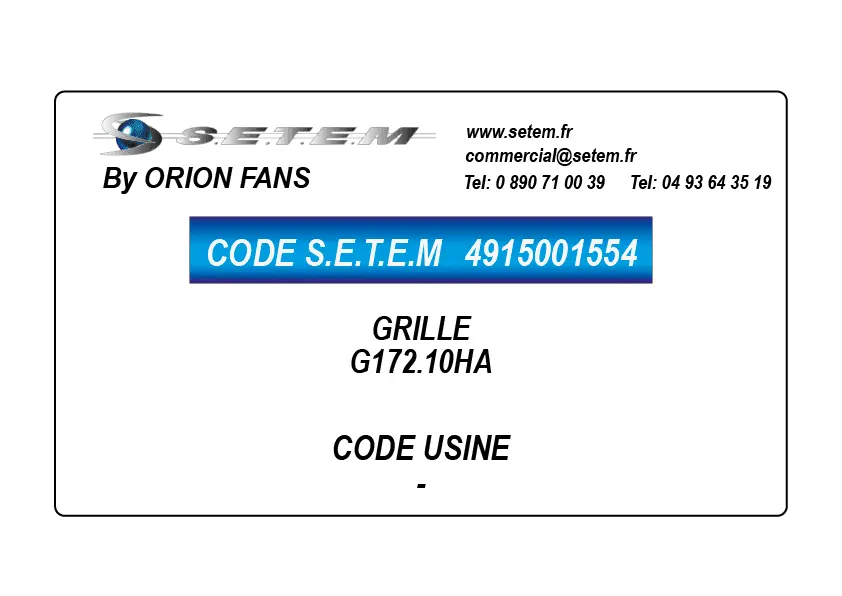 4915001554-GRILLE ORION G172.10HA