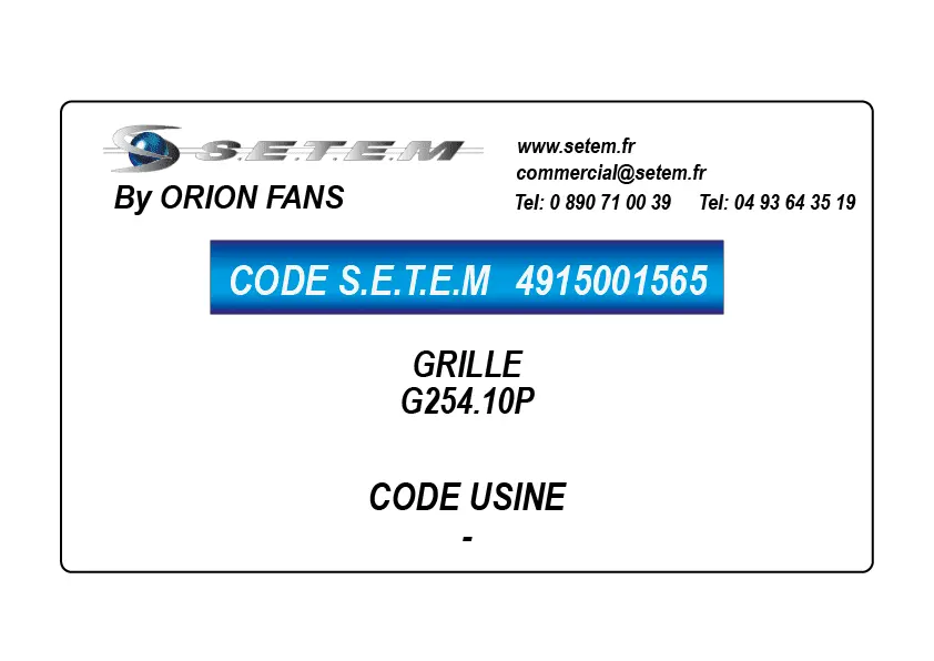 4915001565-GRILLE ORION G254.10P
