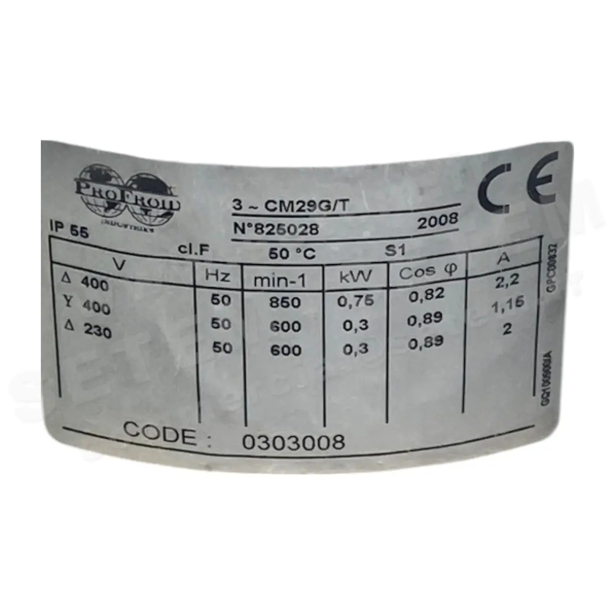 5167000015-MOTEUR PROFROID CM29G/T 750/300W 6/8P T230/400V *0303008*