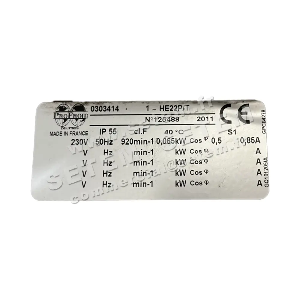 5167000041-MOTEUR PROFROID HE22P/T 0.065KW 6P M230V *303414* 3