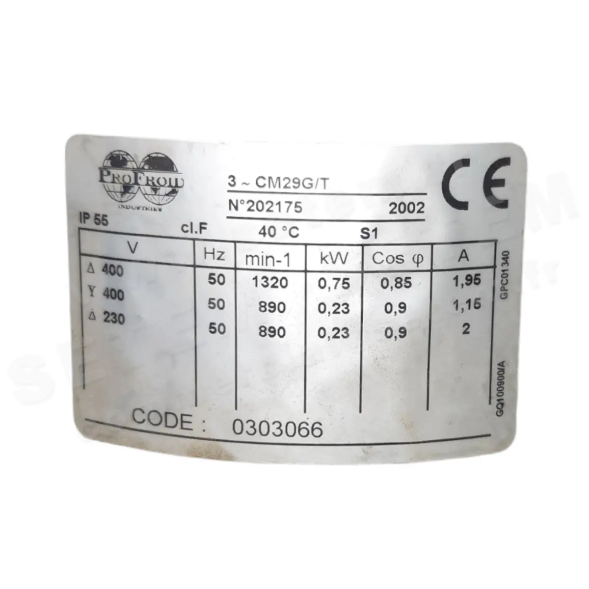 MOTEUR CM29G/T 750W 4P T230/400V *0303066*