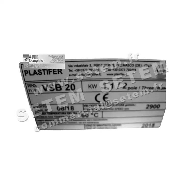 5179003034-VENTILATEUR PLASTIFER VSB20PP A LG 180° 1.10KW 2P T230/400V 2