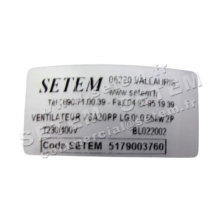 5179003760-VENTILATEUR PLASTIFER VSA20PP LG 0° 0.55KW 2P T230/400V 4