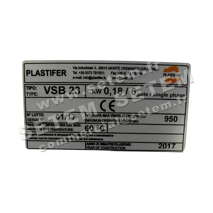 5179007210-VENTILATEUR PLASTIFER VSB23PP A RD 0° 0.18KW 6P M230V 4