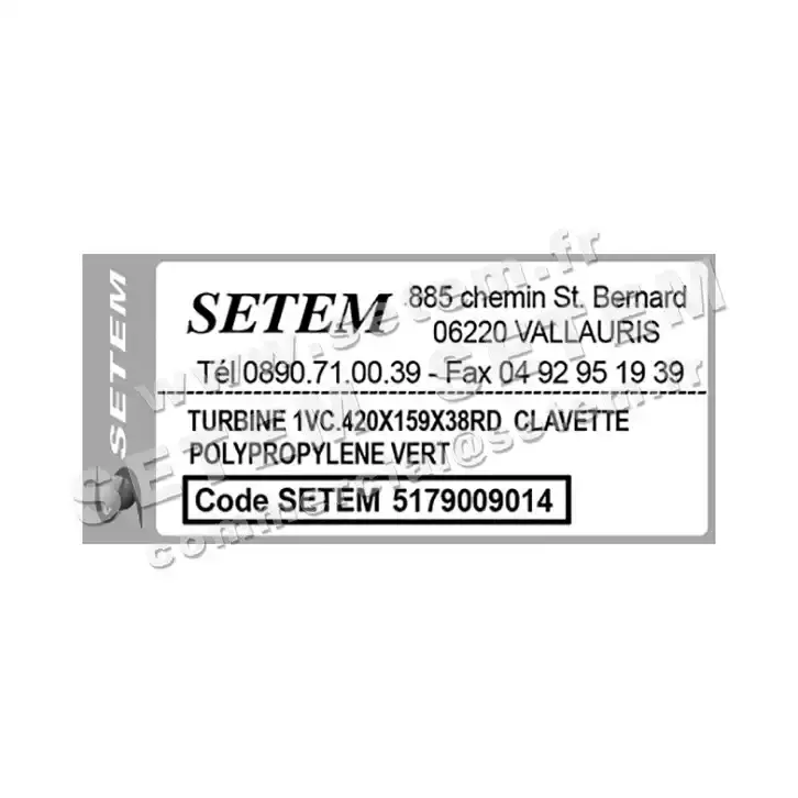5179009014-TURBINE PLASTIFER 1VC.420X159X38RD POLYPROPYLENE VERT 4