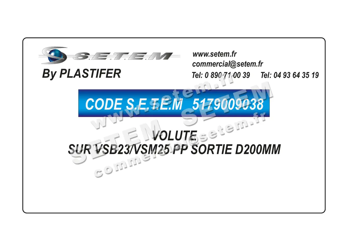5179009038-VOLUTE SUR VSB23/VSM25 PP SORTIE D200MM PLASTIFER 3