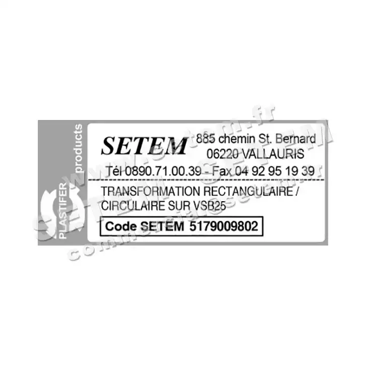 5179009802-TRANSFORMATION RECTANGULAIRE/CIRCULAIRE SUR VSB24/25 PLASTIFER 3