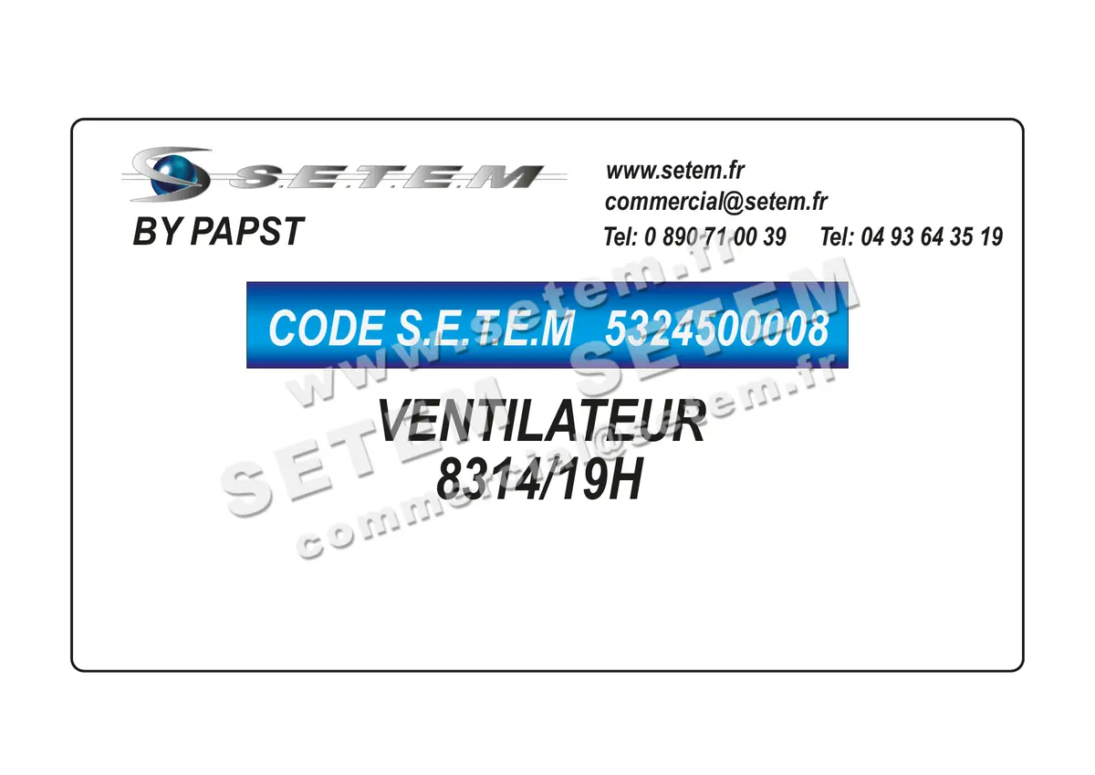 5324500008-VENTILATEUR PAPST 8314/19H