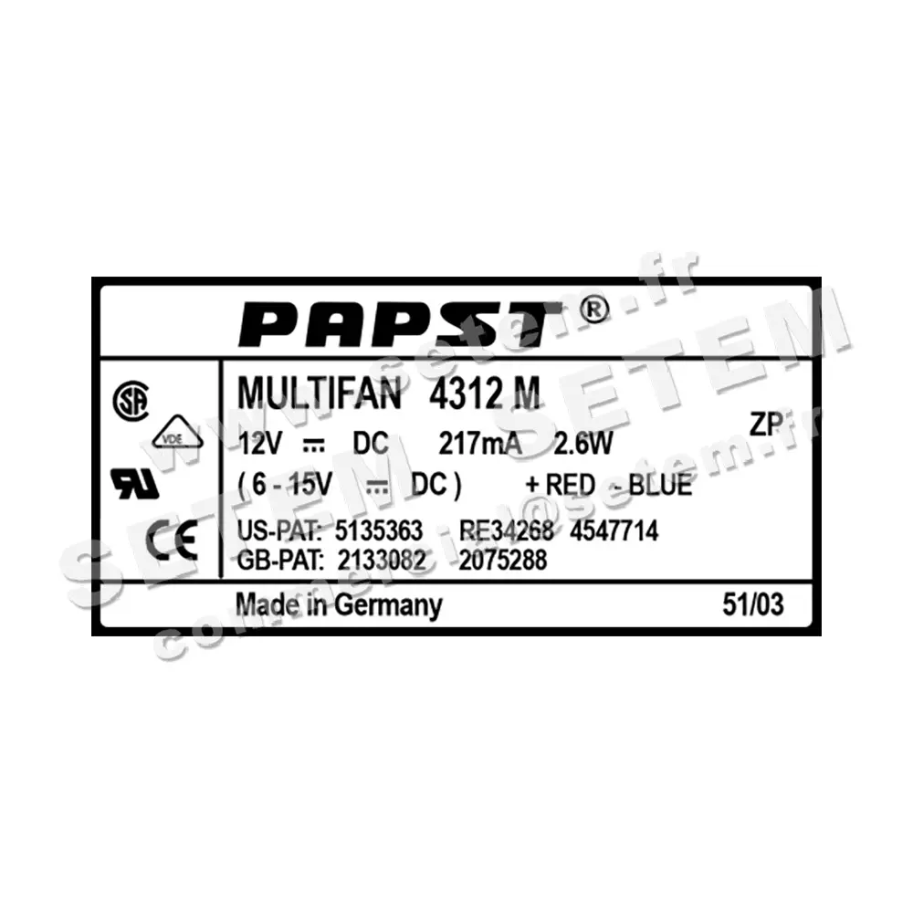 5324500620-VENTILATEUR PAPST 4312M 2