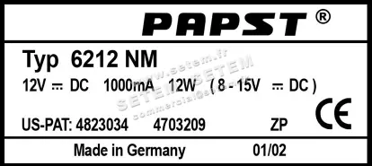 5324500682-VENTILATEUR PAPST 6212NM 2