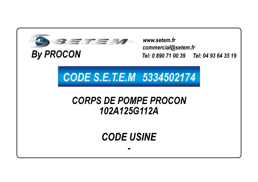 5334502174-CORPS DE POMPE PROCON 102A125G112A