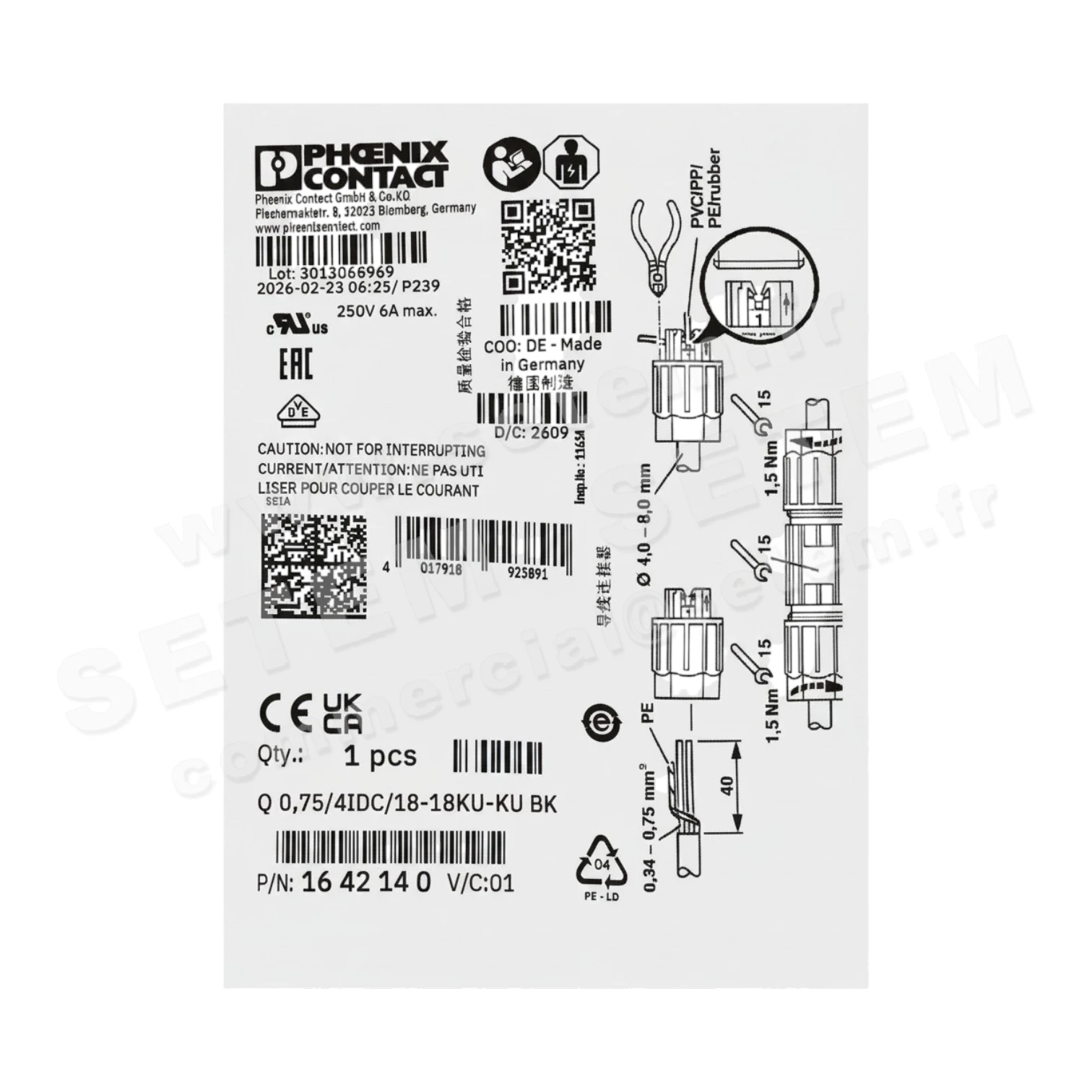 CONNECTEUR DEBROCHABLE 4 PLOTS 2