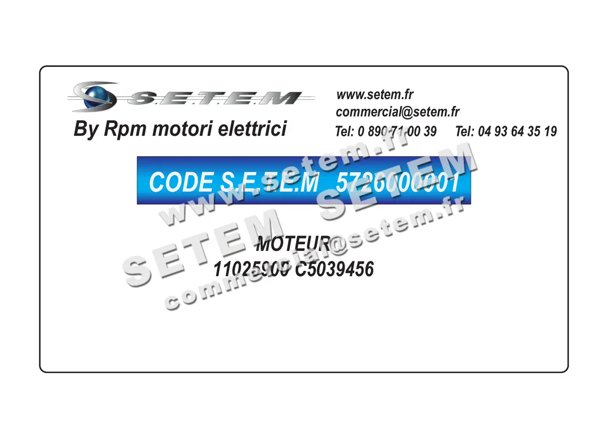 5726000001-MOTEUR RPM 11025900 "C5039456" 4