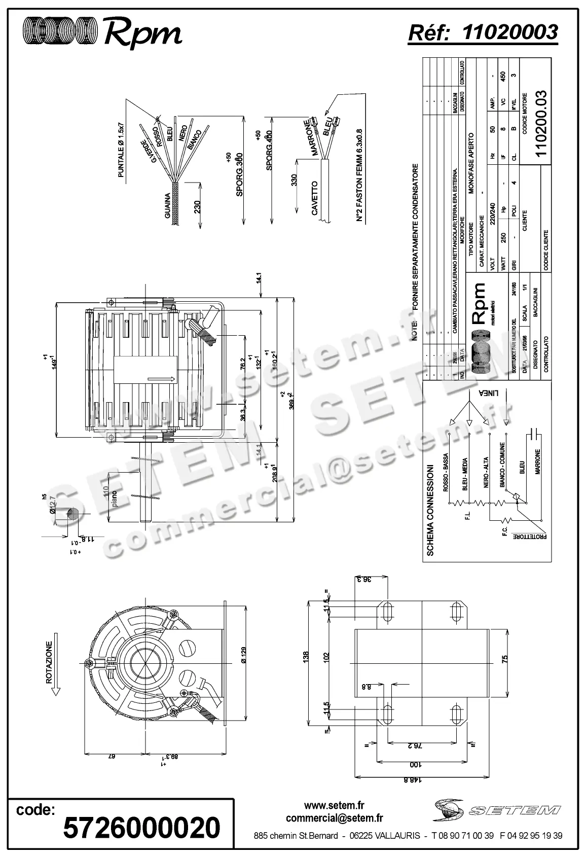 5726000020-MOTEUR RPM 11020003 "C5039454" 2
