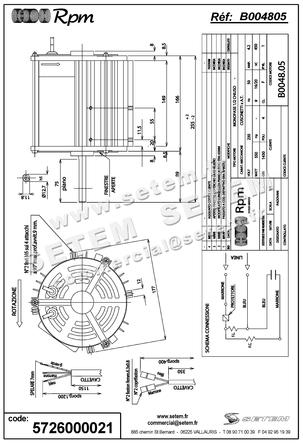 5726000021-MOTEUR RPM B004805 "130034" 2